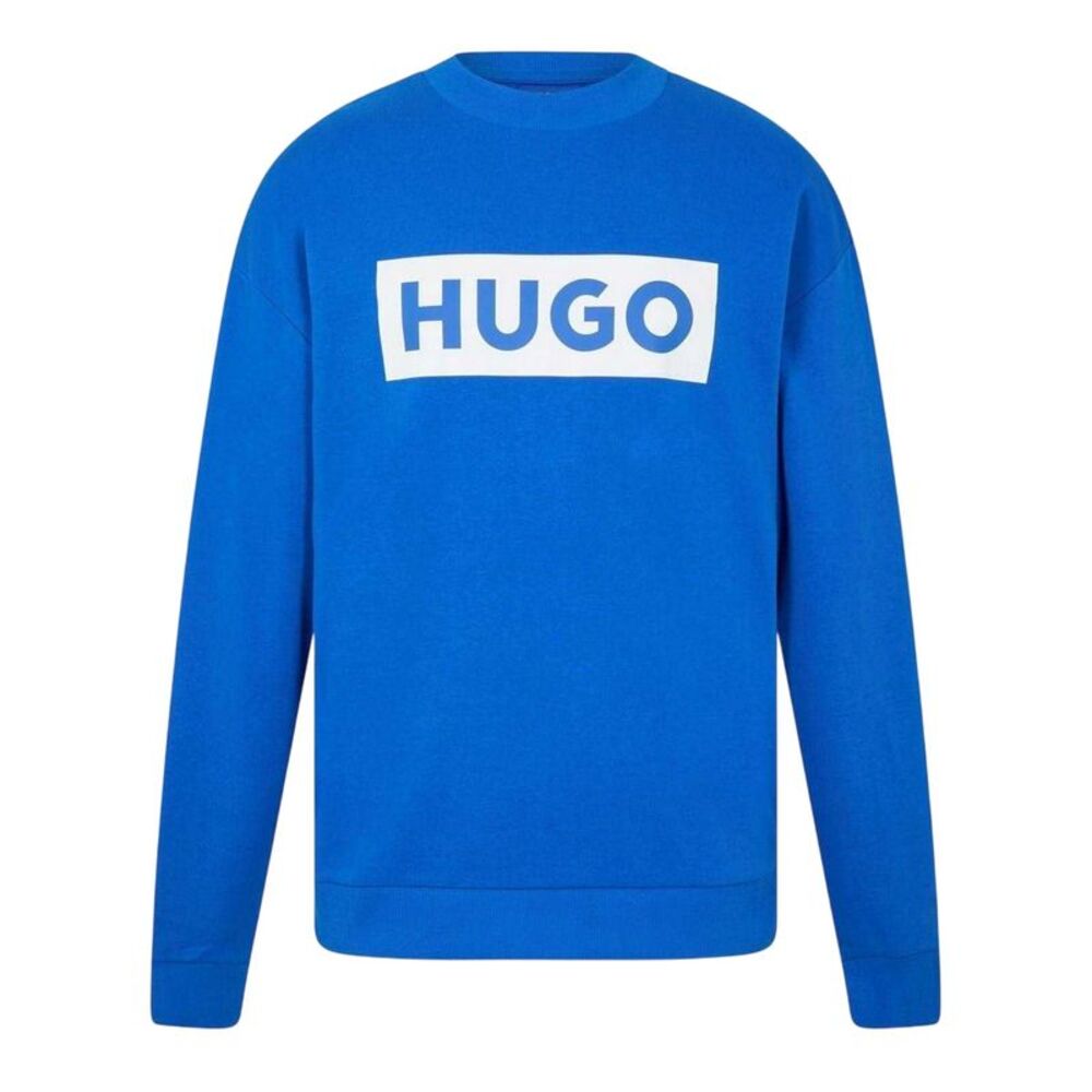 Hugo Mens Niero Box Logo Crew Neck Sweatshirt / Blue